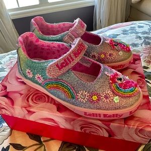 Lelli Kelly Rainbow Glitter Unicorn Beaded Shoes